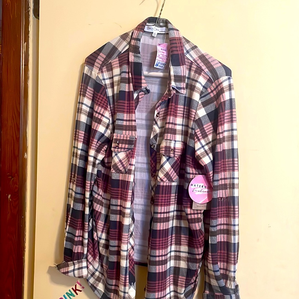 Maternity Flannel Top: NWT